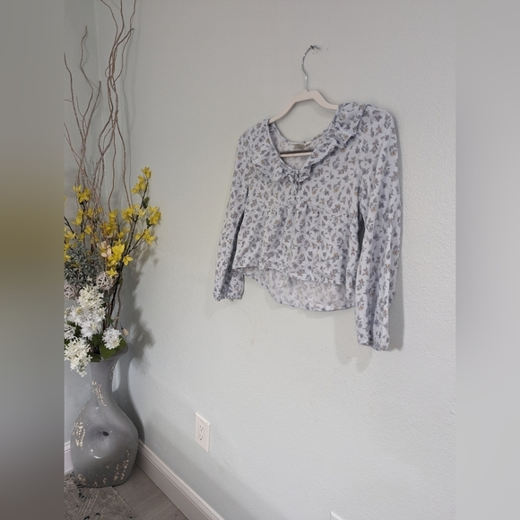 URBAN Romantics blue floral babydoll top - Picture 2 of 11